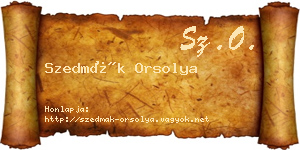Szedmák Orsolya névjegykártya